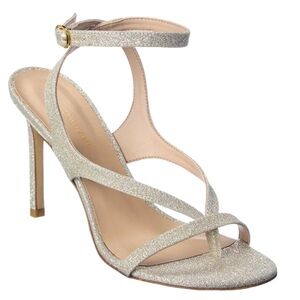 NWOB Stuart Weitzman Align 95 Gold Glitter Ankle Strap Heels - Sz 11